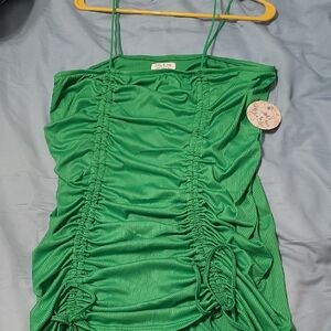 Green Ruched Dress